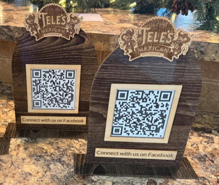 Custom wooden QR code signs