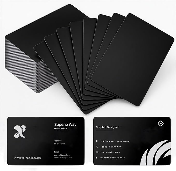 Custom black metal business cards