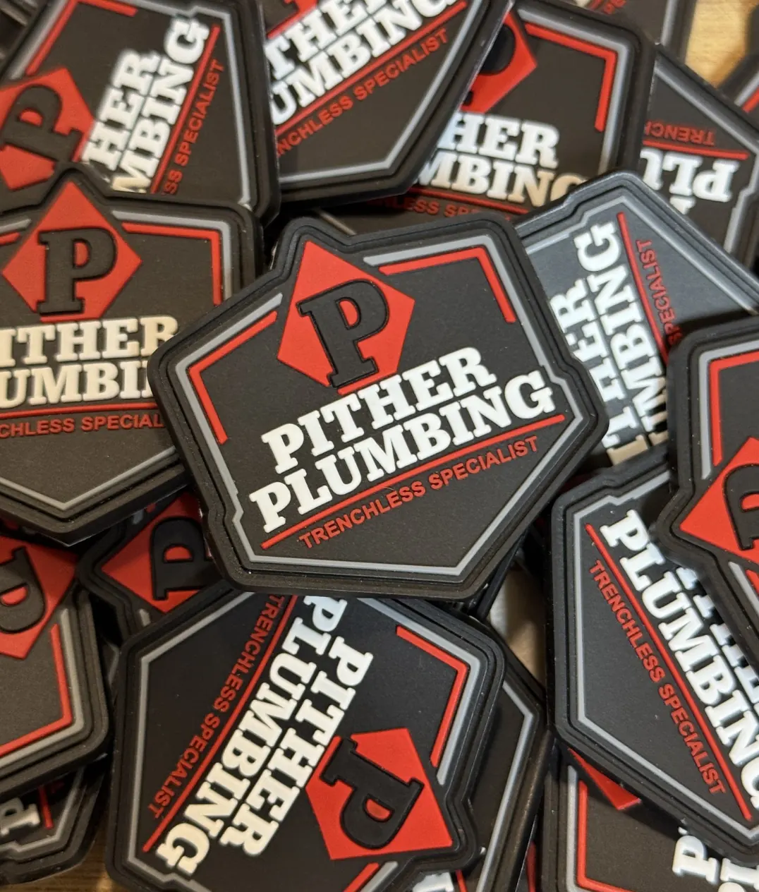 Custom PVC patches produced by Longview Laser and Design